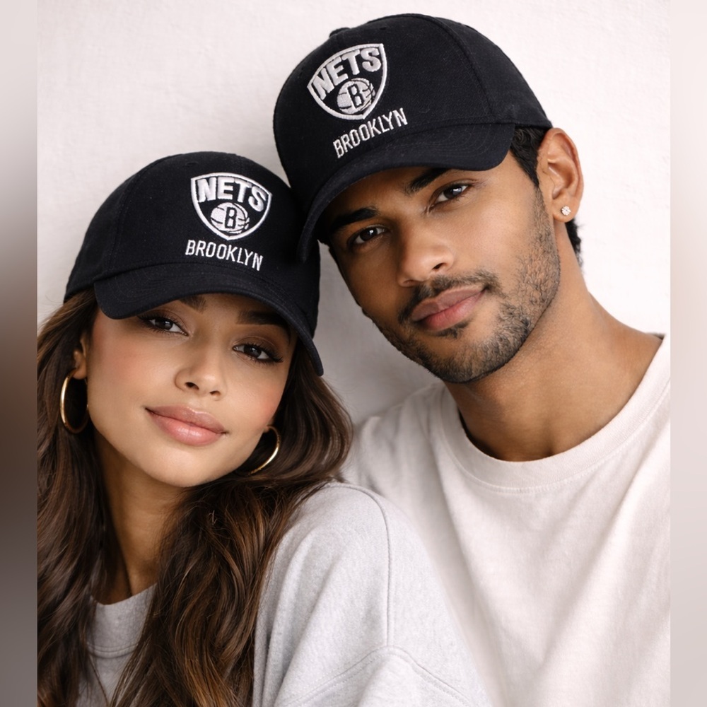 Official NBA Brooklyn Nets Black Adjustable Cap Hat Everyday Sporty Wear